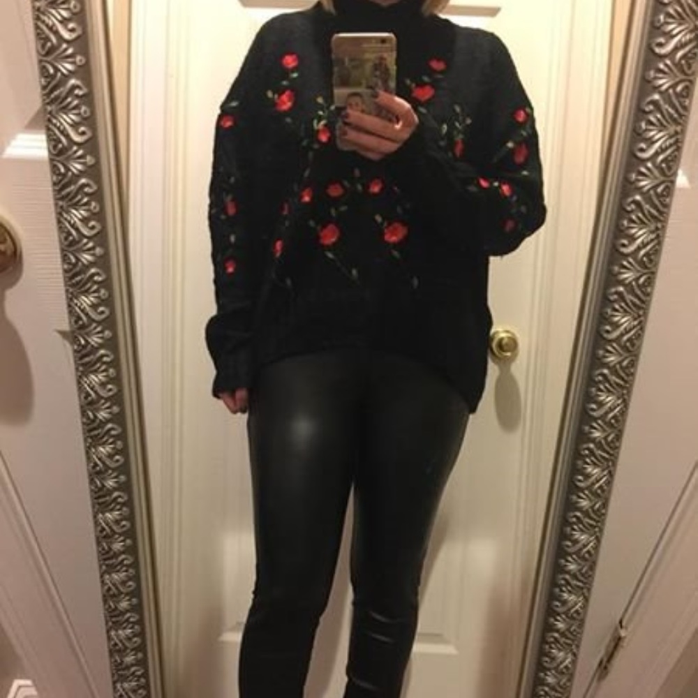 NEW! Umgee Black Embroidered Sweater